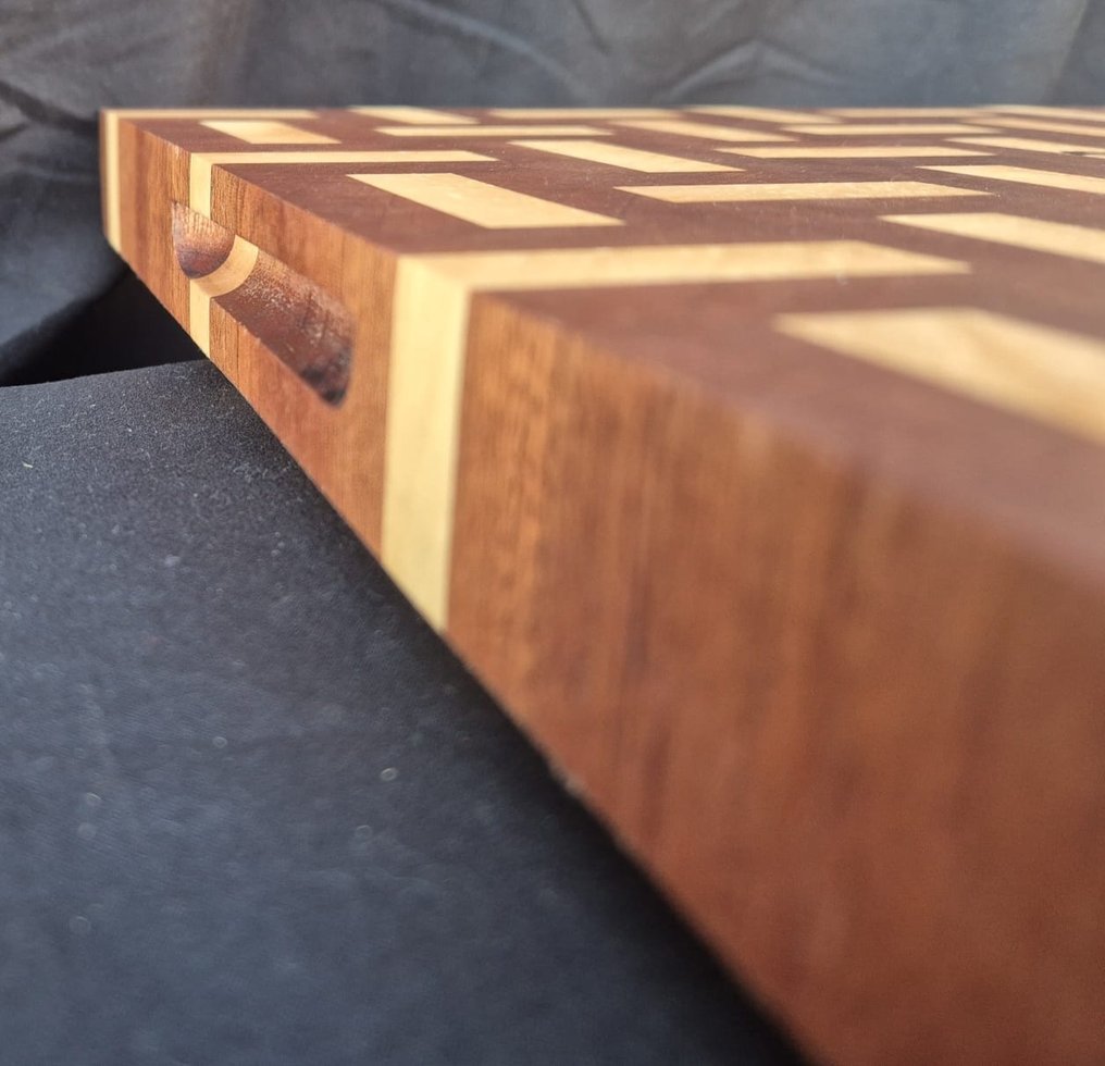 Tray - Solid mahogany and alder cutting board with end grain - 33x29x4cm - Italian craftsmanship - Mahogany, Alder #4.3