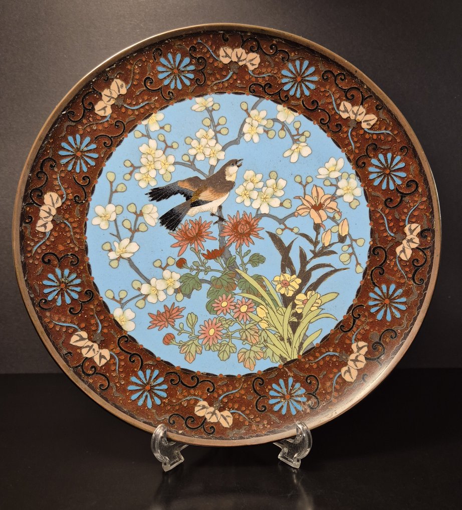 Cloisonne Teller - Emaille, Kupfer - 日本 - 明治時期（1868-1912） #1.0