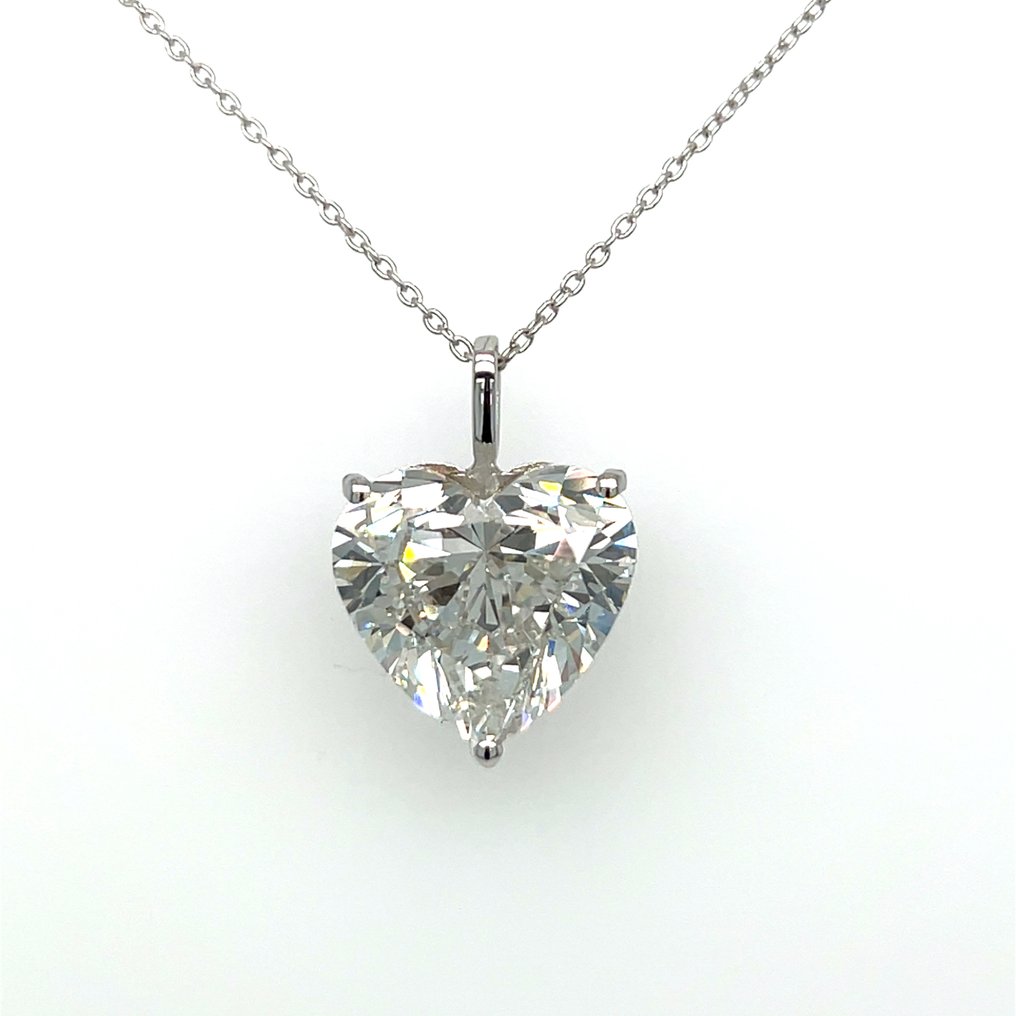 頸鏈 - 14 克拉 白金 - 6.01ct. tw. 鉆石 (實驗室培育) #1.0