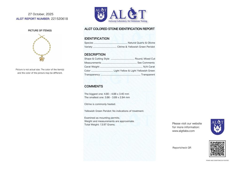 Sans Prix de Réserve - Collier Argent - Gemmes mixtes - Certifié #2.1