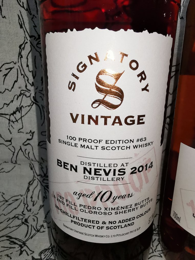 Ben Nevis 2014 10yo + Ardmore 2011 14yo 100 Proof Edition #63 & #62 - Signatory Vintage  - 700ml - 2 bottles #1.0