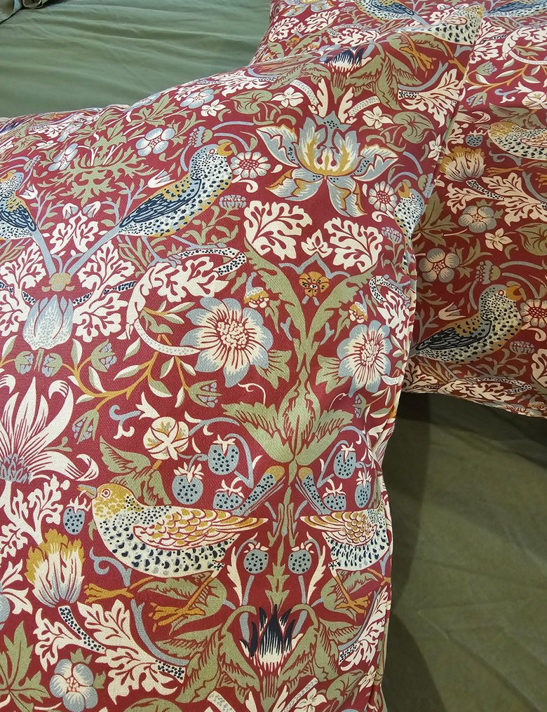 William Morris cuscini imbottiti esclusivi, set di due cuscini- 60x60cm- Strawberry Thief - Cuscino (2) #1.0