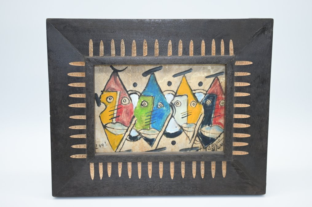 Unknown artist - Malerei auf Kuhhaut – Tinga-Tinga Stil #1.0