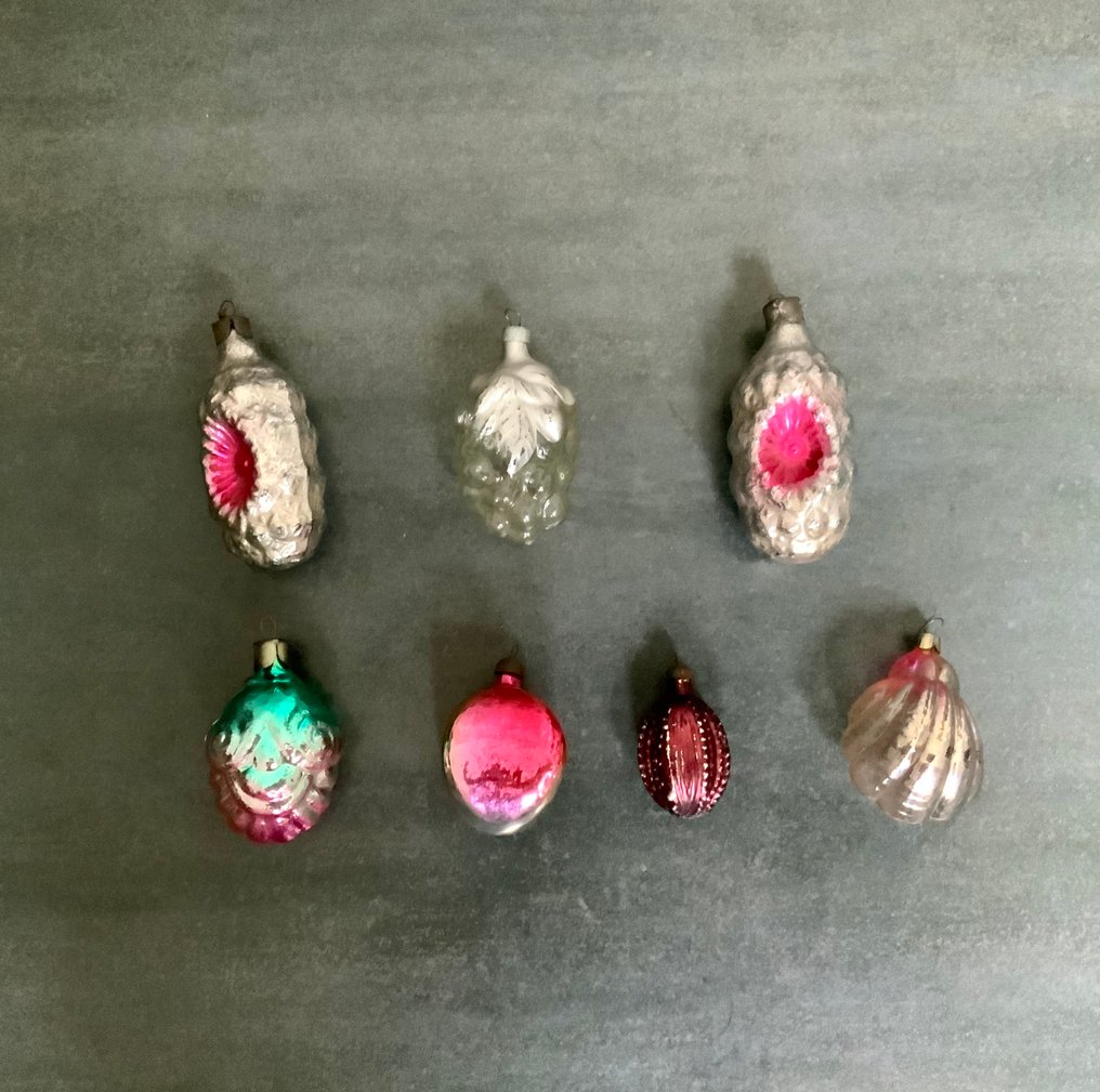 Karácsonyi dísztárgyak (7) - Antik üveg karácsonyi gömbök 1930-50 - Üveg #1.0