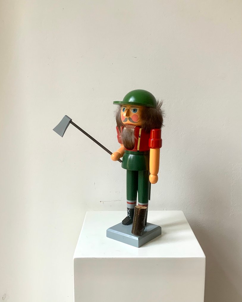 Karácsonyi figuradísz VEB Raum- und Tafelschmuck Gahlenz - erdőmunkás - Fa - ritkaság #3.2