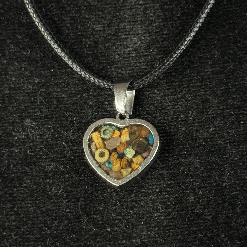 Ancient Egyptian Ancient Egyptian Faience Beads set in resin modern pendant (No Reserve Price) #4.3