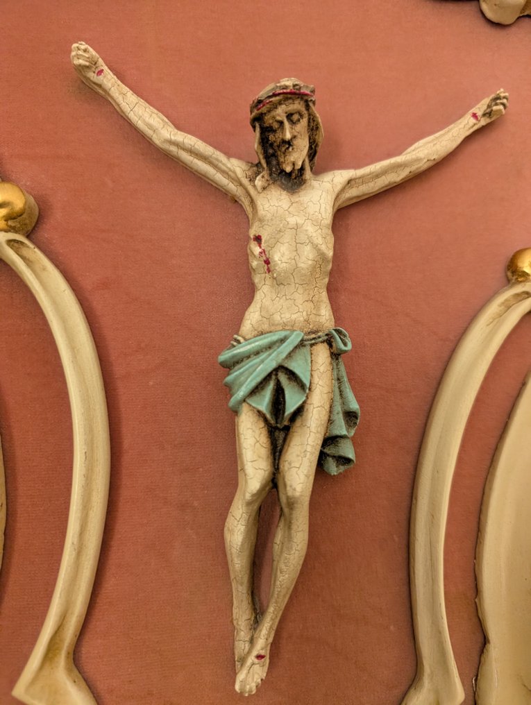 Κορνίζα με Corpus Christi - 58 εκ. - Ξύλο, Textile - 1950-1960 #4.3