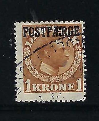 Î”Î±Î½Î¯Î± 1919 - POSTFAERGE 1 Kr ανοιχτό καφέ πιστοποιεί ο Jorgensen. - Michel 4 #1.0