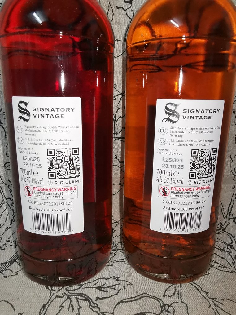 Ben Nevis 2014 10yo + Ardmore 2011 14yo 100 Proof Edition #63 & #62 - Signatory Vintage  - 700ml - 2 bottles #4.3