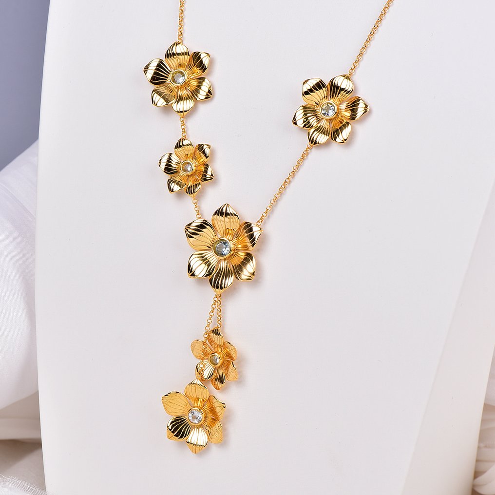 Fără preț de rezervă - Colier Argint - Topaz - Certificat #1.0