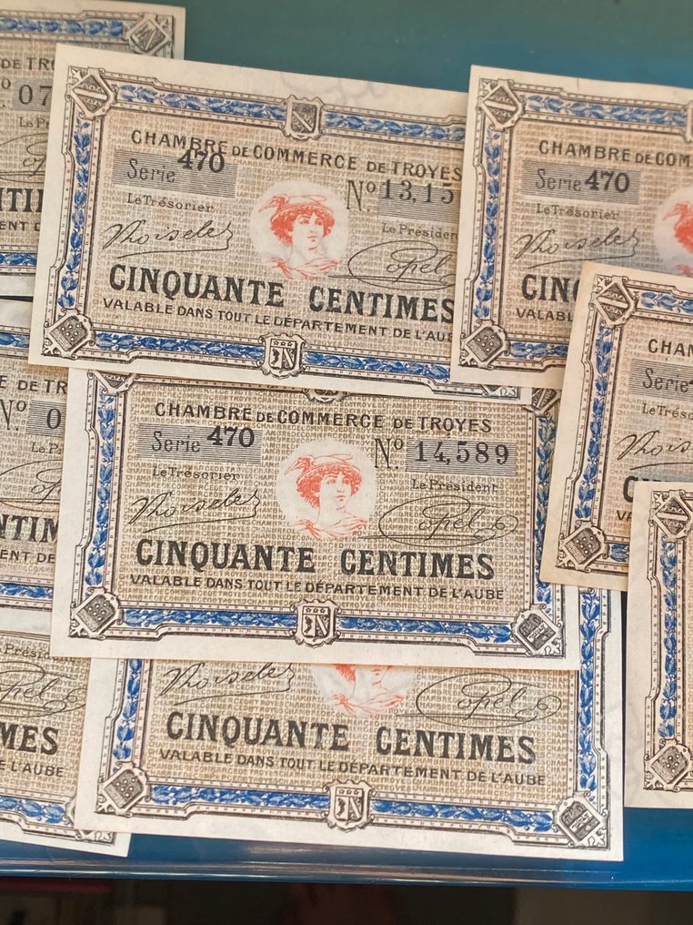 Frankrijk. - 70 x 50 Centimes - 1923 - Chambre de commerce de Troyes (Zonder Minimumprijs) #4.3