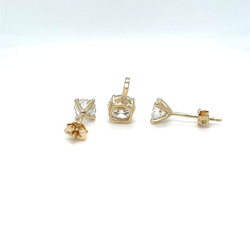 Nincs minimálár - 3 részes ékszerszett - 14 kt. Sárga arany - 2.15ct. tw. Gyémánt (Laboratóriumban előállított) #4.3