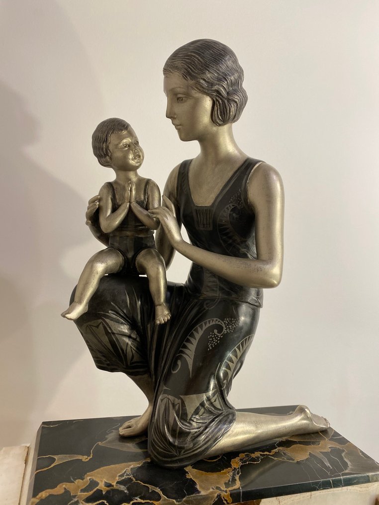 Ugo Cipriani / Uriano - Γλυπτό, Maternité - 37 cm - Ψευδάργυρος #2.1