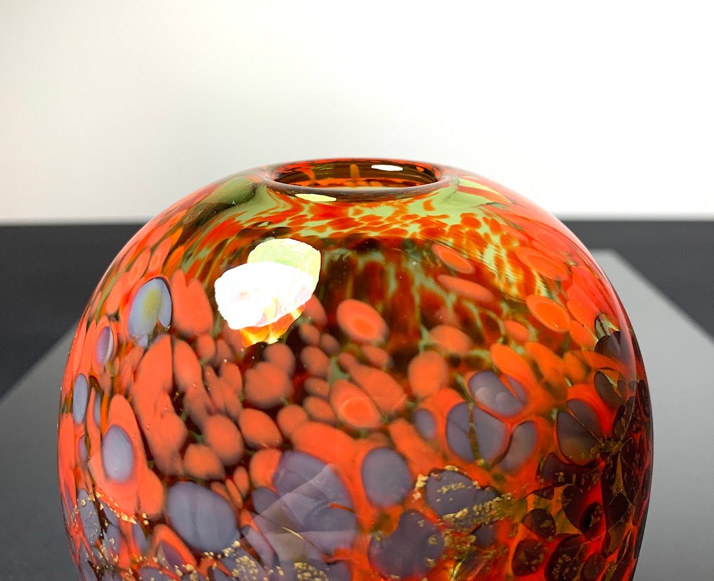 Maxence Parot - 花瓶 -  具有独特颜色和金色的花瓶  - 玻璃 #4.3