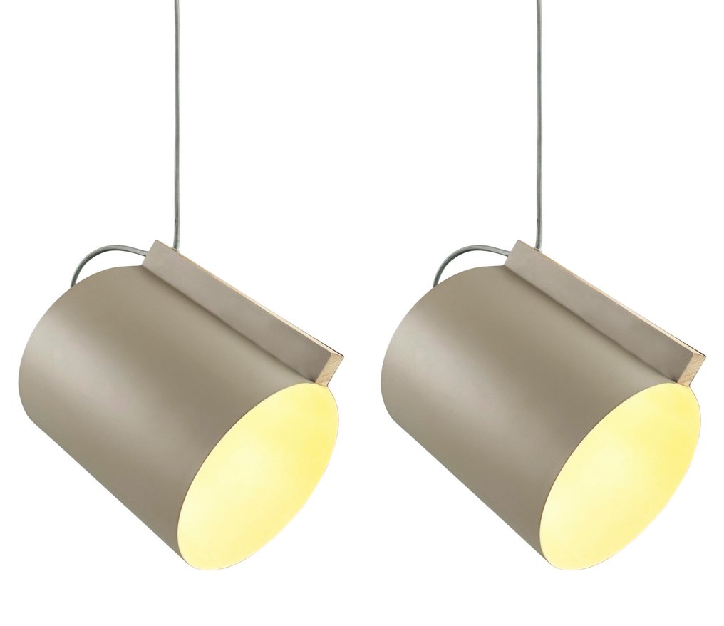 Dyberg Larsen - Frank Kerdil - Hanging lamp (2) - WUM Obliqie - Grey - Polycarbonate - 2 Pieces - No Reserve #1.0