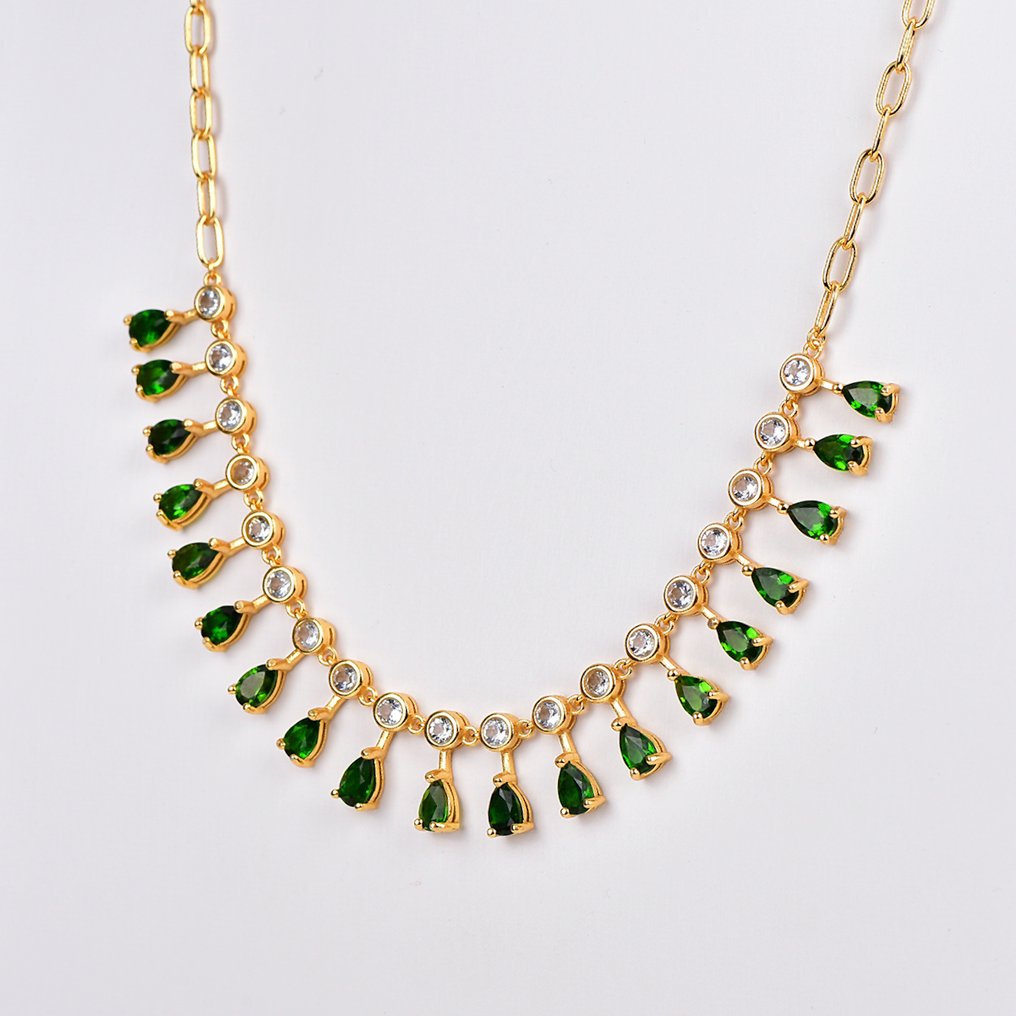 沒有保留價 - 頸鏈 銀 - 混合宝石 - 认证 #4.3