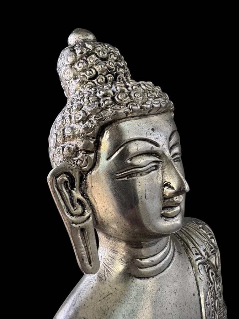 镀银青铜讲授佛像 - 西藏  (没有保留价) #3.2