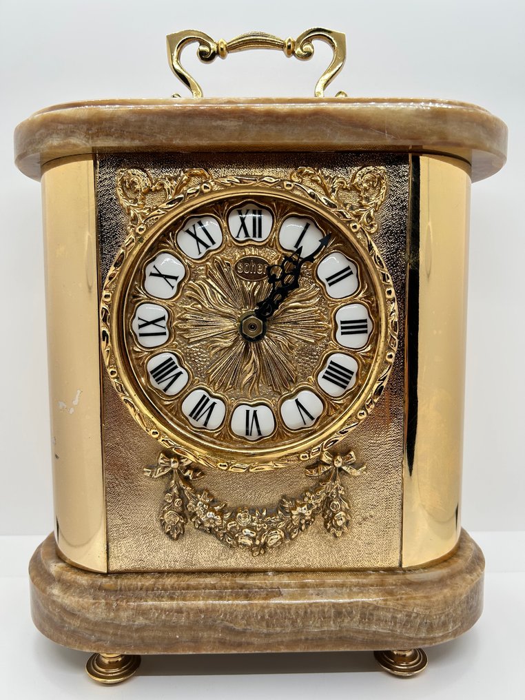 Clock - Soher Rococo Style Onyx, golden metal - 1970-1980 - No reserve price #1.0