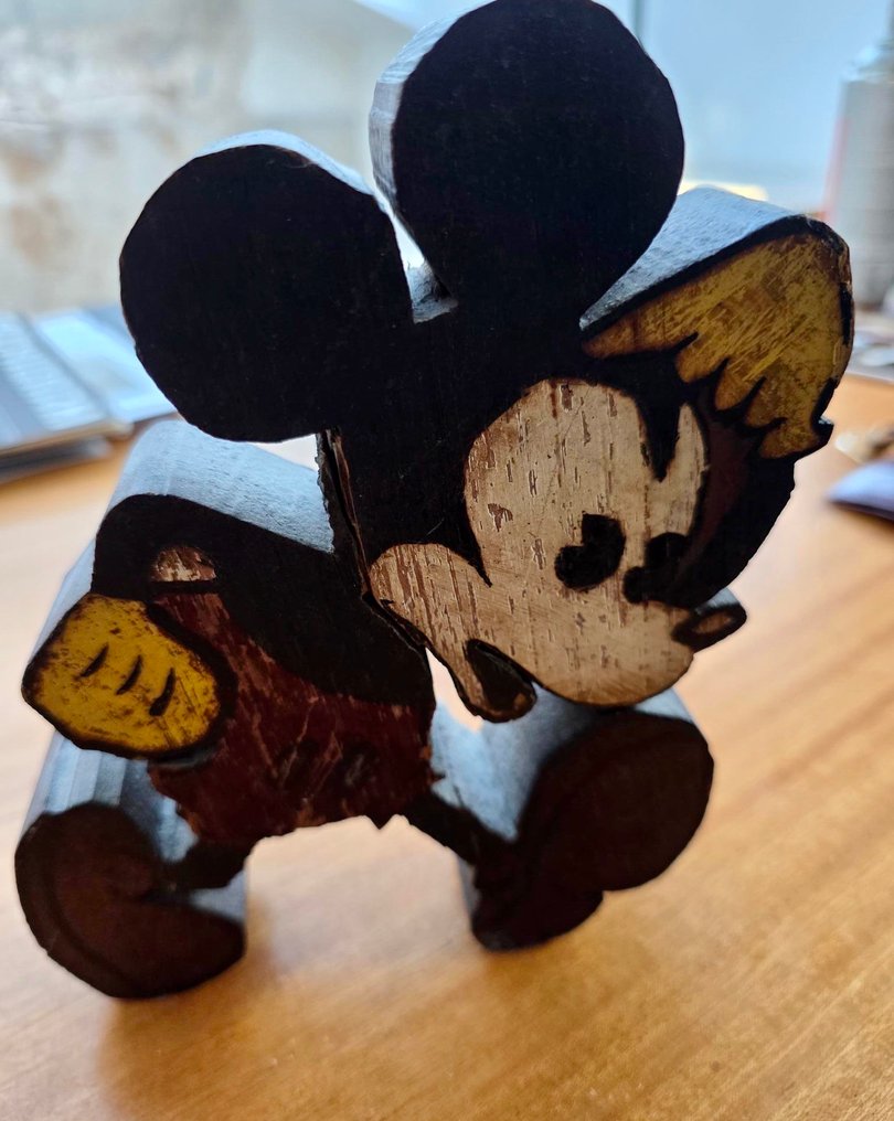 Mickey Mouse - 1 - Ancien sujet décoratif en bois– Peinture à la main #1.0