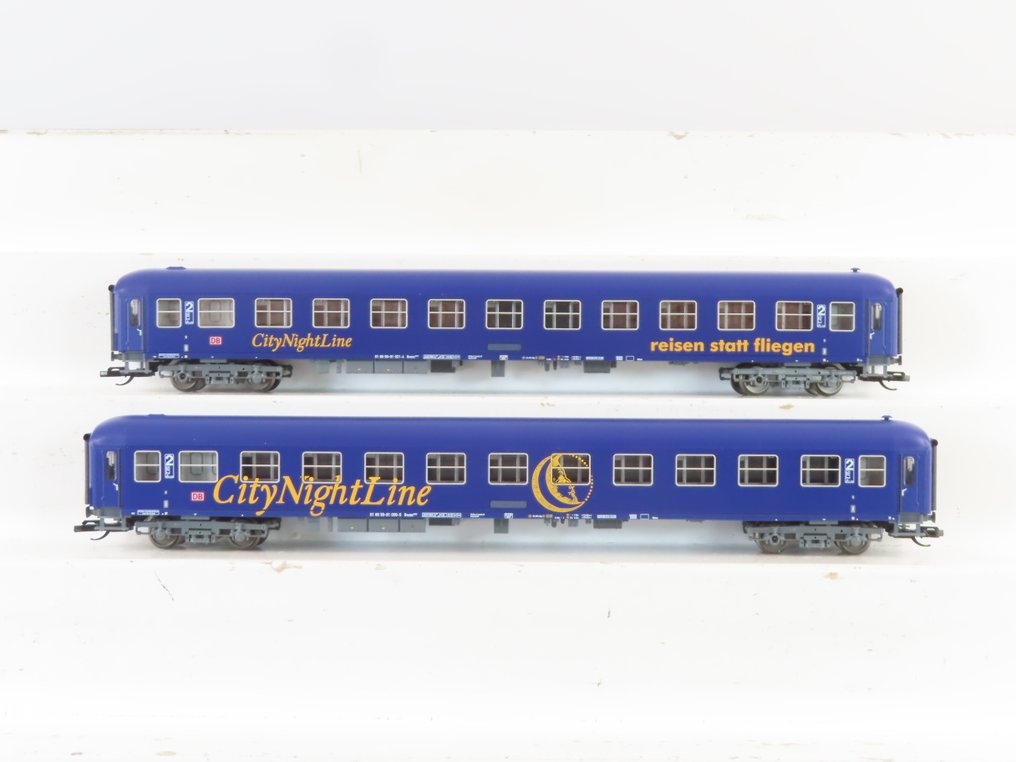 Tillig TT Bahnen TT - 205159 - Wagon de passagers pour trains miniatures (1) - Ensemble avec 2 voitures de train express 'CityNightLine'. - DB #1.0