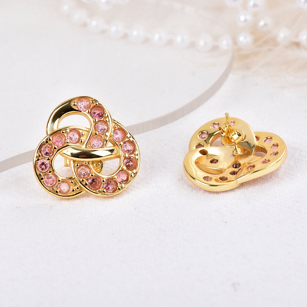 Nincs minimálár - Drop fülbevaló Ezüst - Turmalin - Tanúsított #3.2