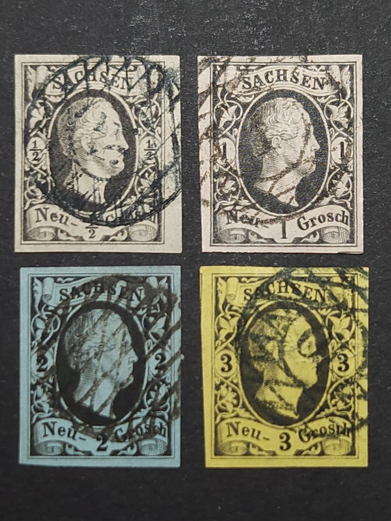 Saxony 1851/1863 - Alt Germany Saxony, except for No. 1, complete stamped collection. - Michel Nr. 2-19 #4.3