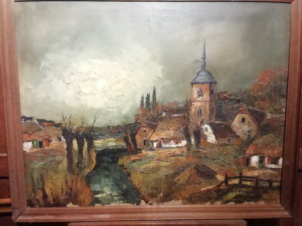 Hj Wolter (XX) - Dorpje met knotwilgen #1.0