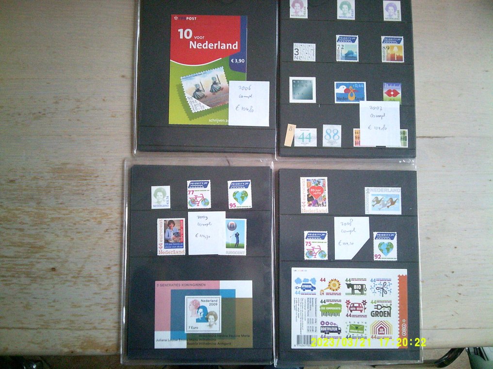 荷兰 2006/2009 - 荷兰 4 年系列，从 2006 年到 2009 年完整且未使用的价值为 428.60 欧元 - NVPH #1.0