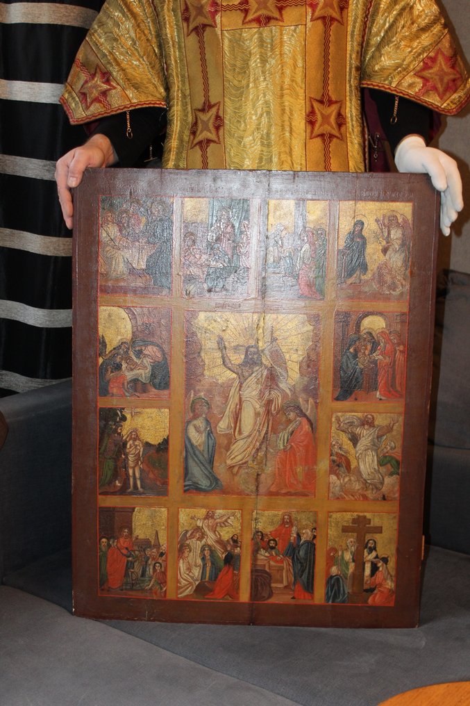 Ikon - Kristi opstandelse, helligdagskalender - Træ #4.3