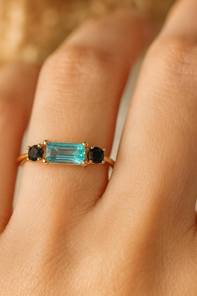 Ingen mindstepris - Forlovelsesring Sølv - 1.00ct. tw. Topas - Spinel - Vintage topasring #4.3