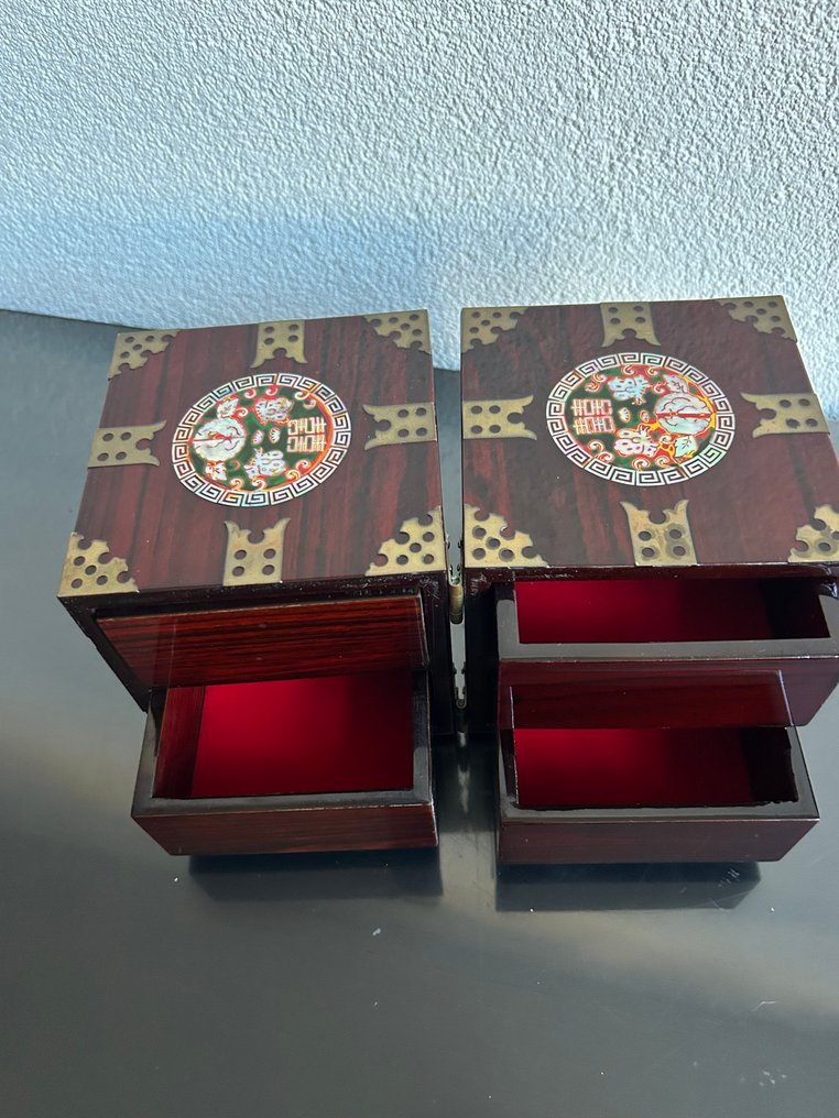 Jewellery box - Brass, Velvet, Wood - Jewelry box #2.1