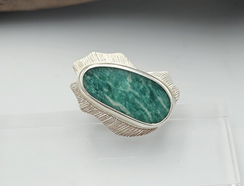 Kostis Bacharidis - Silver - Ring - Brazilian Amazonite #2.1