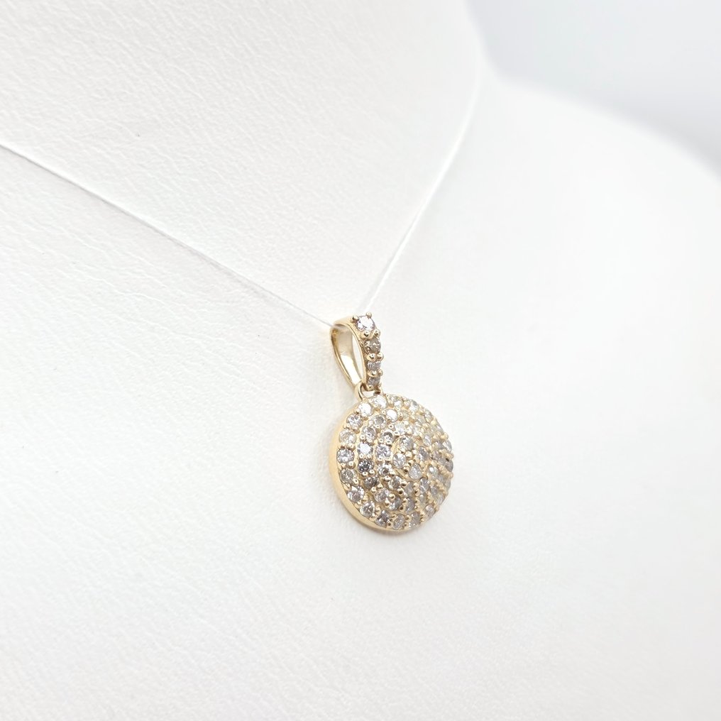 没有保留价 - 吊坠 - 14K包金 黄金 -  0.66ct. tw. 钻石 (天然)  #1.0
