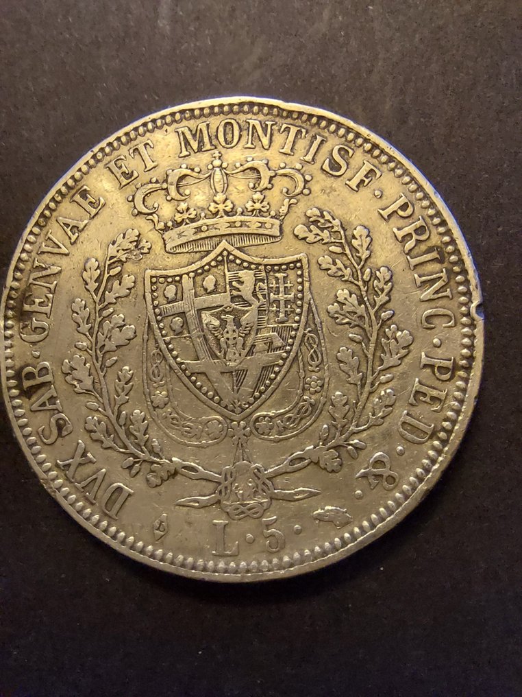 Italy, Kingdom of Sardinia Carlo Felice. 5 Lire 1829 Torino (No reserve price) #1.0