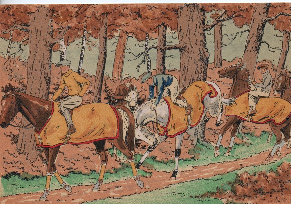 法国 - Art Déco 设计师 - 马的幽默、骑马、狩猎 - 明信片 (32) - 1949-1949 #4.3