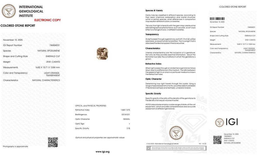 没有保留价 - 1 pcs  粉色 紫锂辉石  - 29.81 ct - 国际宝石研究院（IGI） - 天然昆士璧 #2.1