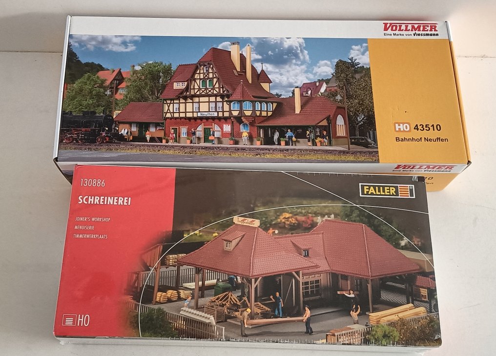 Vollmer, Faller H0 - HO 43510, 130886 - Model train building kits (2) - 2 sets in original packaging; one set still in foil. #1.0