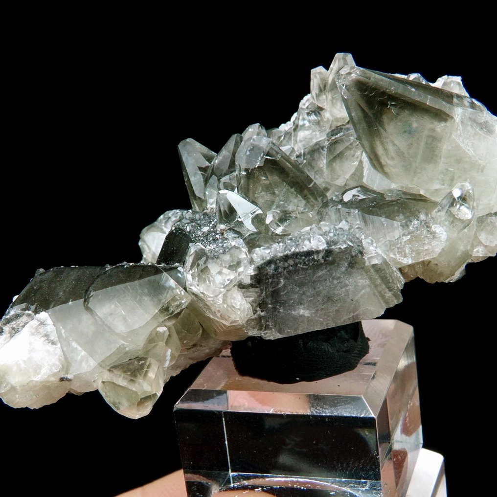 Calzit mit Phantomen - Anduze, Gard, Cévennes, Frankreich - Höhe: 6.7 cm - Breite: 3.5 cm- 56 g #1.0