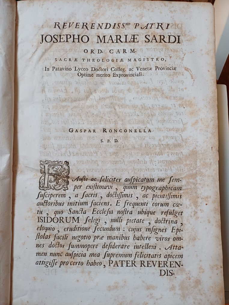 Sant'Isidoro - Sancti Isidori Pelusiotae De Interpretatione Divinae Scripturae Epistolarum - 1745 #2.1
