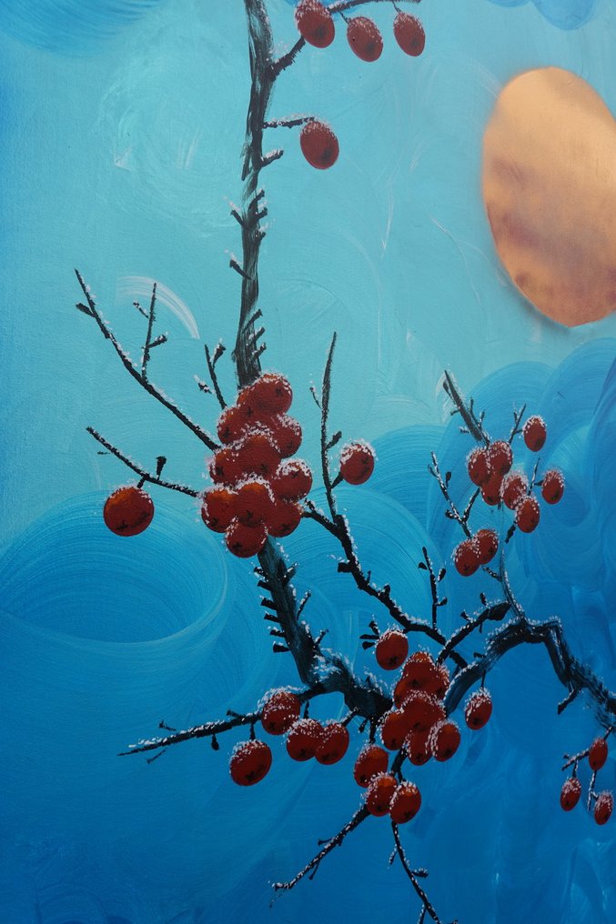 Ksavera - Japanese apple tree J433 - painting on XXL canvas 210cm #4.3