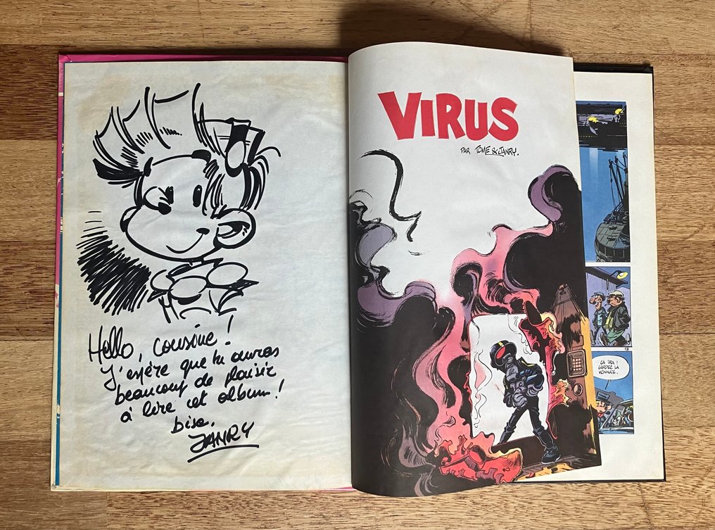 Spirou et Fantasio T33 - Virus + dédicace - C - 1 Album - First edition - 1986 #2.1