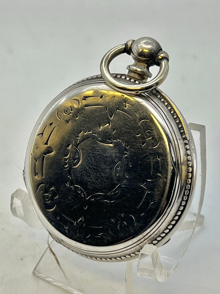 Cilindro 8 Rubis Argento . Minuti Rossi . Chiavetta . 1880 - 1850-1900 #3.2