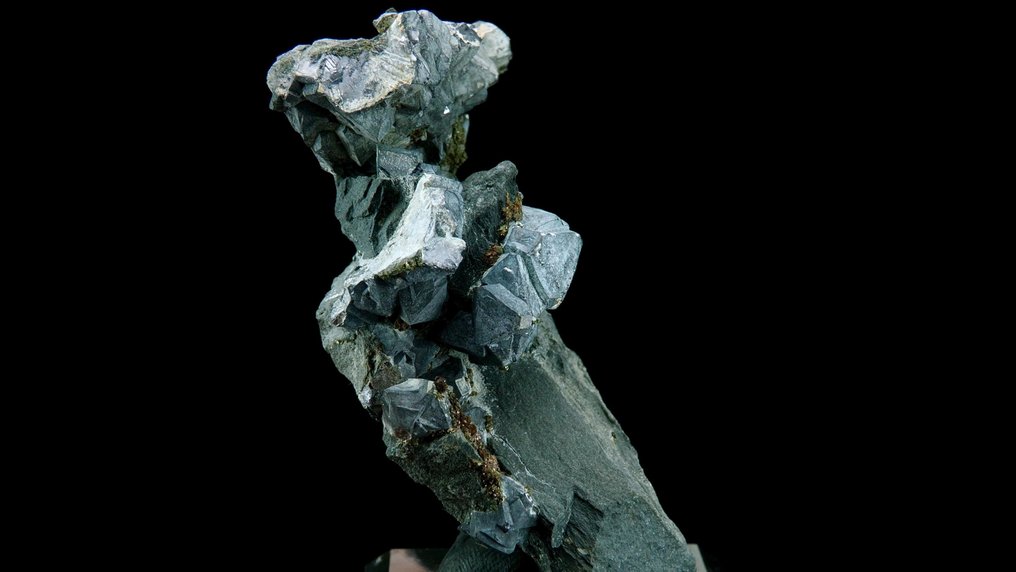 Galena con Marcasite su ardesia - Herbeumont, Ardennes, Vallonia, Belgio - Altezza: 6.3 cm - Larghezza: 3.7 cm- 68 g #2.1