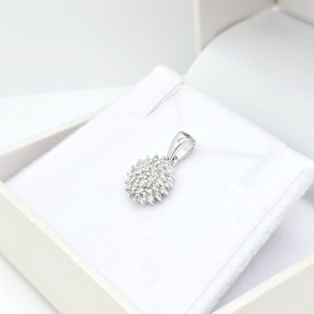 χωρίς τιμή ασφαλείας - Κρεμαστό κόσμημα - 14 καράτια Λευκός χρυσός -  0.27ct. tw. Διαμάντι (Φυσικό)  #4.3