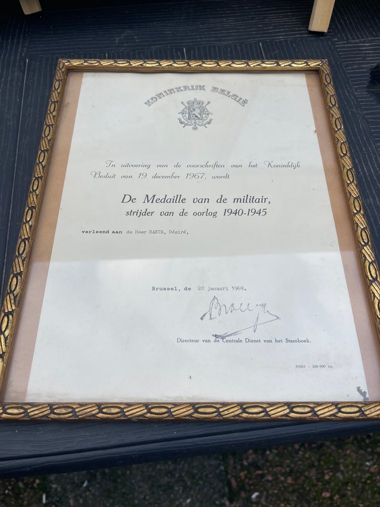 比利時 - 比利时与德国军事遗产——6幅裱框证书和原版二战士兵照片 - 軍用配件 #3.2