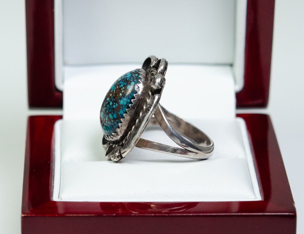δαχτυλίδι - τουρκουάζ - μεγάλο - Navajo - ΗΠΑ (χωρίς τιμή ασφαλείας) #1.0