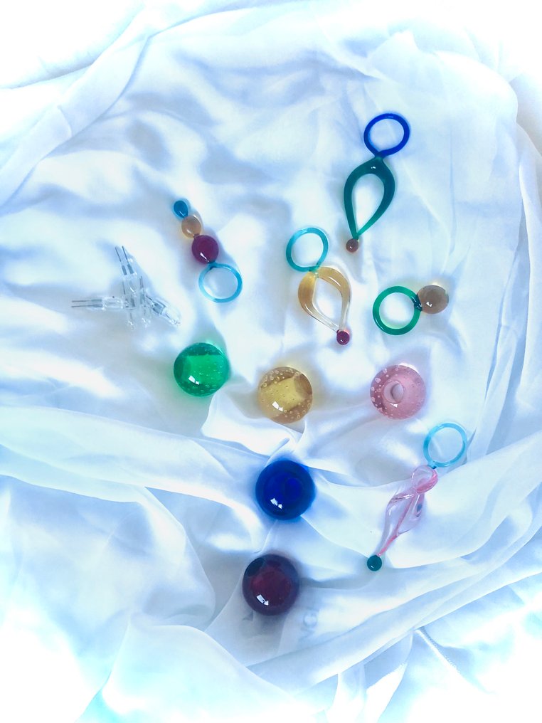 Harco Loor Design - Lampe murale - Douceur à la fraise - Verre Murano - Acier #1.0