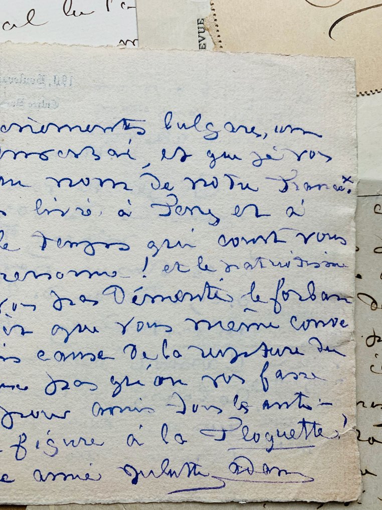 Juliette ADAM (1836-1936), femme de lettres et salonnière - Correspondance de 28 lettres de Juliette Adam - 1900 #1.0
