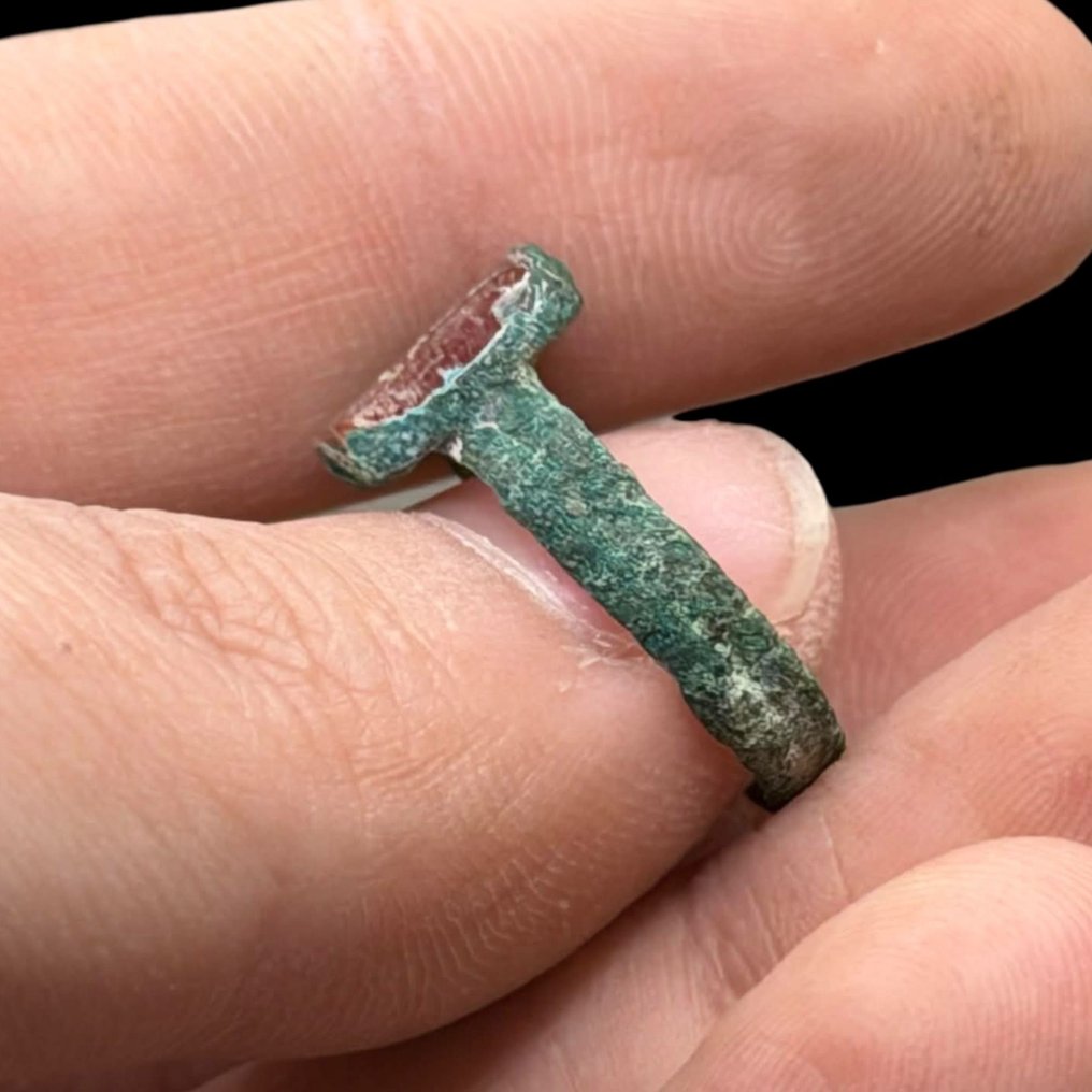 Αντίγραφο αρχαίου ρωμαϊκού καραλίου με ενταγμένο λίθο Μπρούντζος Δαχτυλίδι (χωρίς τιμή ασφαλείας) #3.2