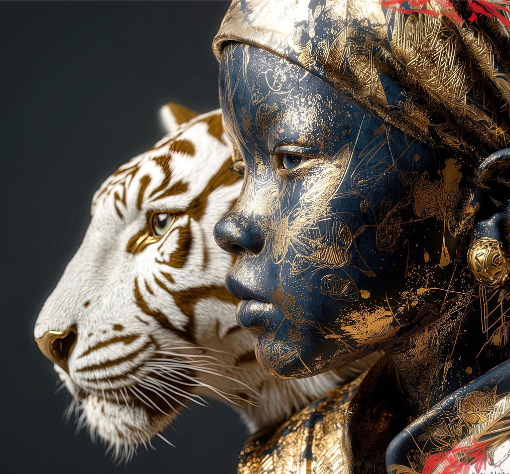 yamila - Retrato Dual: La Guardiana y el Kintsugi Áureo #1.0